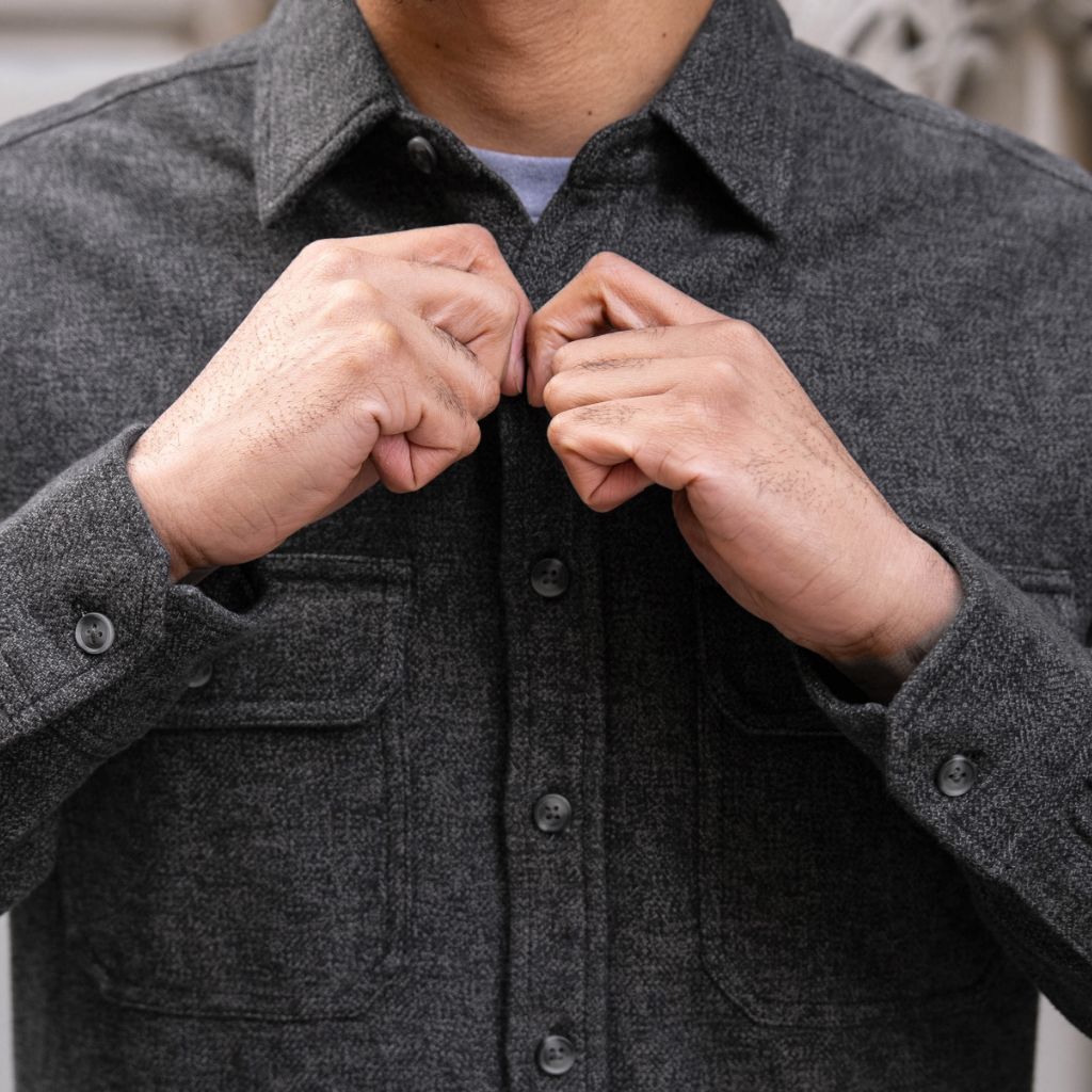 Summit Flannel Shirt | Black Herringbone